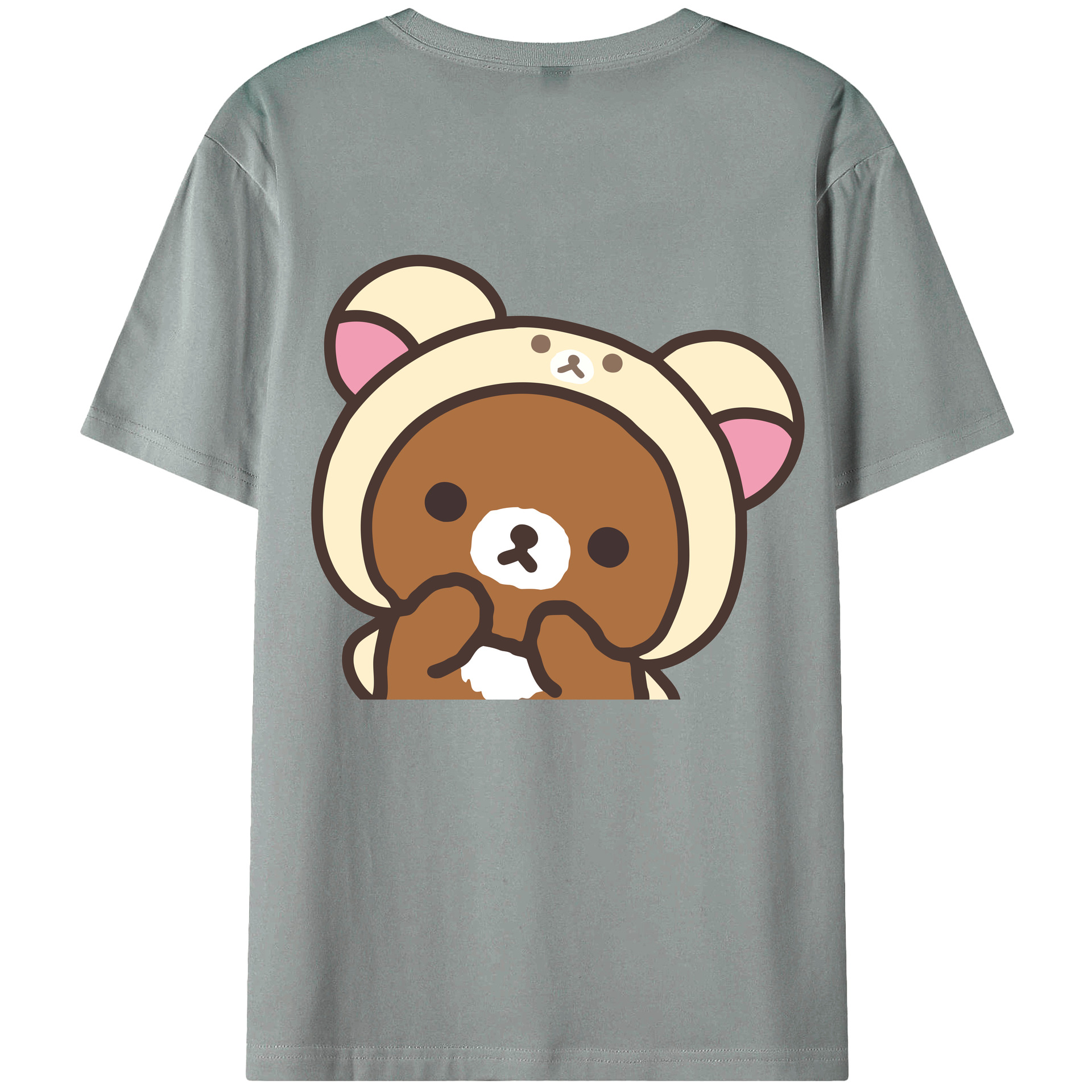 （画像用） リラックマ リラックマ キイロイトリ Rilakkuma Korilakkuma Kiiroitori 綿100％ メンズ半袖Tシャツ（バックプリント） 通気性